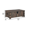 Classic 47 Inch Coffee Table Lift Top Concealed Storage Rustic Brown Wood By Casagear Home BM294089