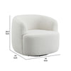 35 Inch Modern Swivel Accent Chair Padded Seat Round Barrel Back White By Casagear Home BM294140