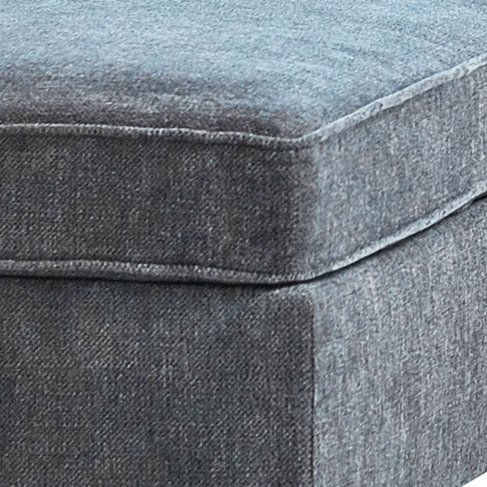 38 Inch Modern Ottoman Smooth Gray Chenille Fabric Plush Cushioned Seat By Casagear Home BM294153