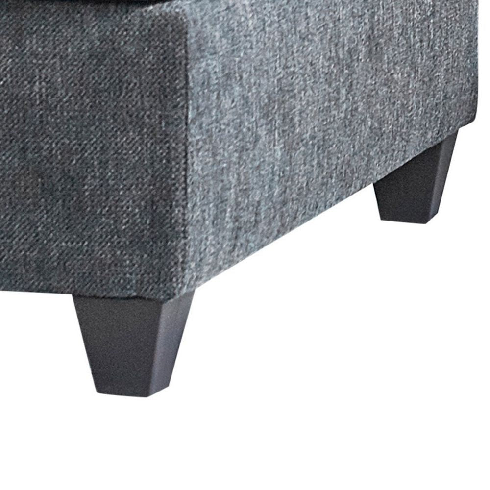 38 Inch Modern Ottoman Smooth Gray Chenille Fabric Plush Cushioned Seat By Casagear Home BM294153