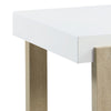 Shay 22 Inch Side End Table Thick Rectangular Tabletop High Gloss White By Casagear Home BM294159