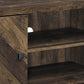 60 Inch TV Media Console Cabinet 2 Herringbone Doors Rustic Brown Wood By Casagear Home BM294186