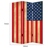 Alfie 71 Inch Folding Screen Room Divider USA Stars and Stripes Design By Casagear Home BM294236