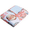 Gul 60 Inch Throw Blanket Coastal Shell Print Blue Microfiber Fabric By Casagear Home BM294284