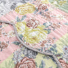 Eni 2 Piece Twin XL Cotton Quilt Set Pastel Blue Flowers Scalloped Edges By Casagear Home BM294301