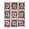 Zay 60 Inch Throw Blanket Patchwork Floral Print Teal Blue Microfiber By Casagear Home BM294309