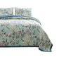 Eden 2 Piece Twin XL Quilt Set Peacock and Songbirds Green Microfiber By Casagear Home BM294313