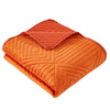 Rio 60 Inch Throw Blanket Diamond Stitch Quilting Orange Dutch Velvet By Casagear Home BM294318