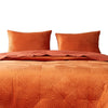 Rio 36 Inch King Pillow Sham Quilted Diamond Design Orange Dutch Velvet By Casagear Home BM294320