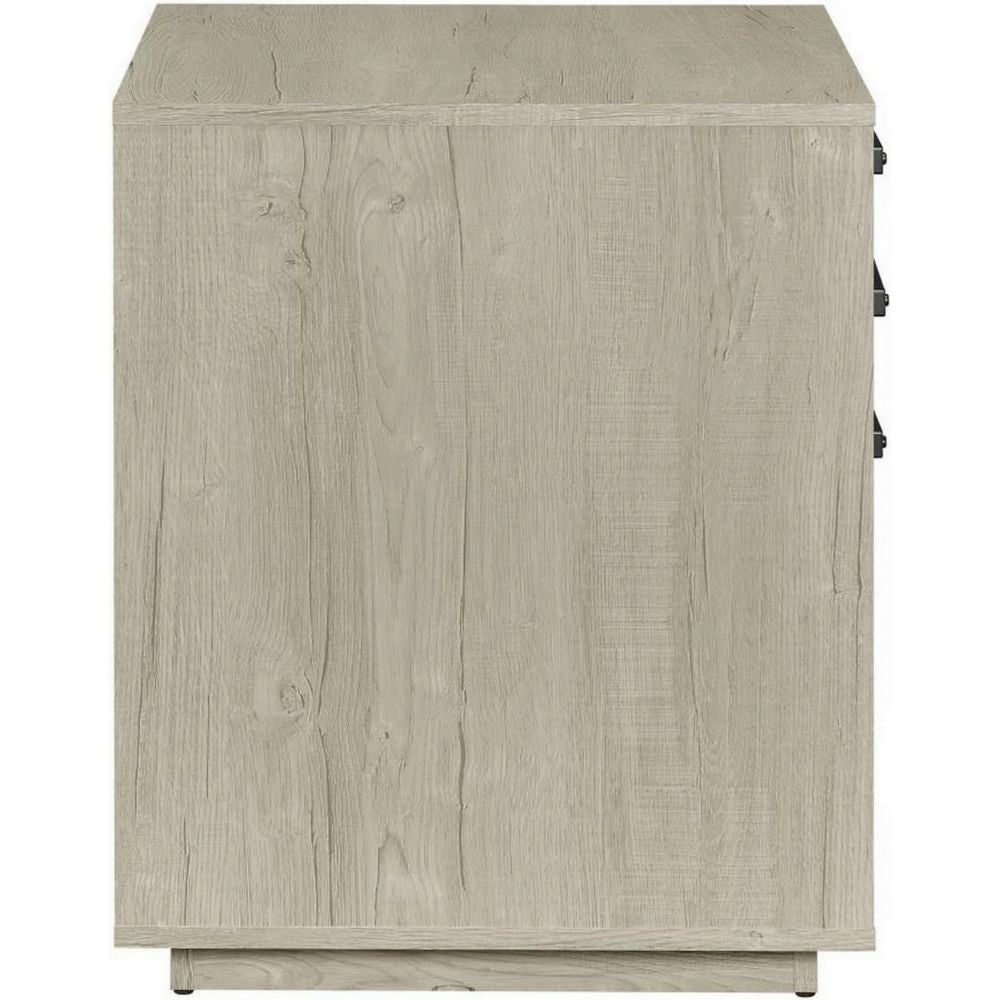 25 Inch Slim File Cabinet 3 Gliding Drawers Whitewashed Gray Wood Frame By Casagear Home BM294799