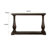 Aria 48 Inch Console Sofa Table Plank Top Turned Pedestal Base Brown By Casagear Home BM294843