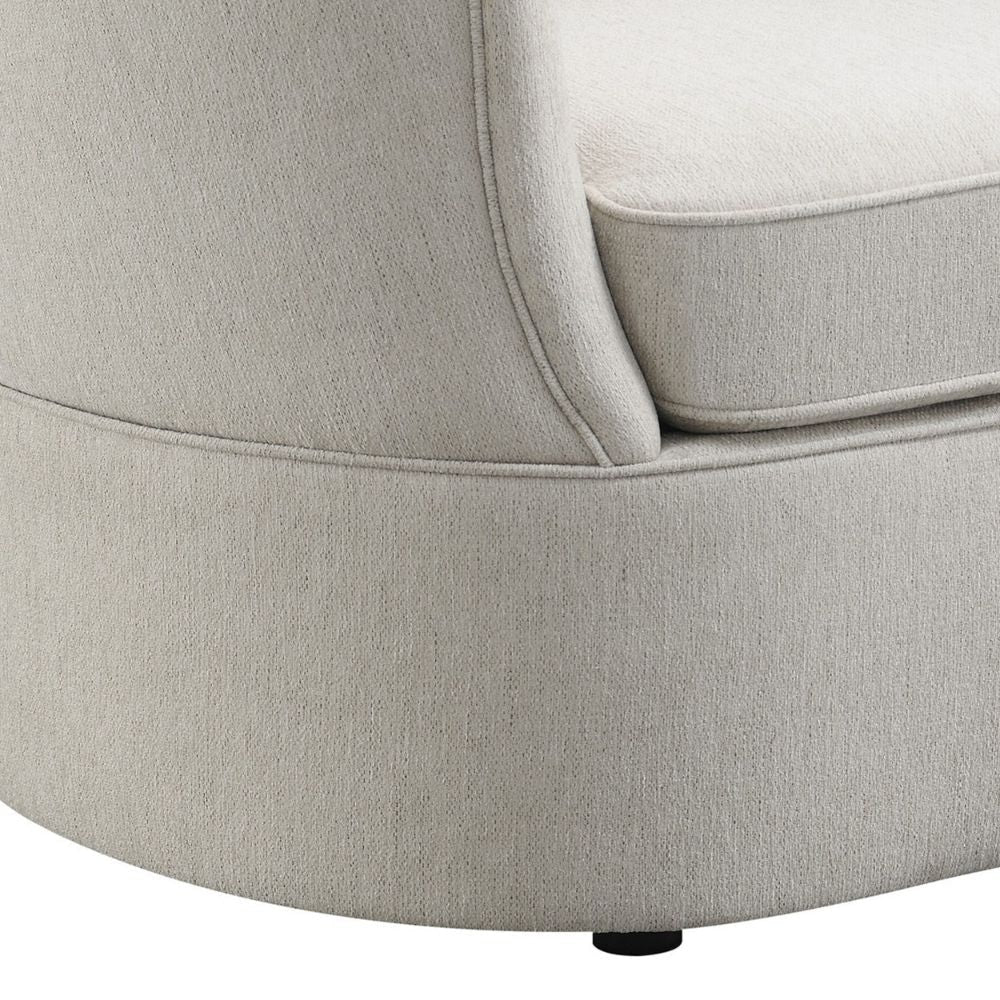 47 Inch Club Accent Chair Rounded Edges Camelback Beige Chenille Fabric By Casagear Home BM295076