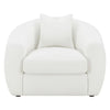 45 Inch Accent Chair Curved Back and Sloped Armrests Soft White Fabic By Casagear Home BM295139