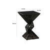 36 Inch Outdoor Geometric Pub Bar Table Rope Woven Metal Top Black By Casagear Home BM295438