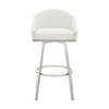 Sheryl 26 Inch Swivel Counter Stool Chair Low Back White Faux Leather By Casagear Home BM295440