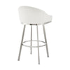 Sheryl 26 Inch Swivel Counter Stool Chair Low Back White Faux Leather By Casagear Home BM295440