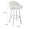 Sheryl 26 Inch Swivel Counter Stool Chair Low Back White Faux Leather By Casagear Home BM295440