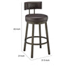 Eleanor 30 Inch Swivel Bar Stool Chair Round Mocha Brown Faux Leather Seat By Casagear Home BM295495