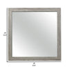 Zane 39 Inch Transitional Mirror Square Wood Frame Weathered Gray Veneer By Casagear Home BM295897