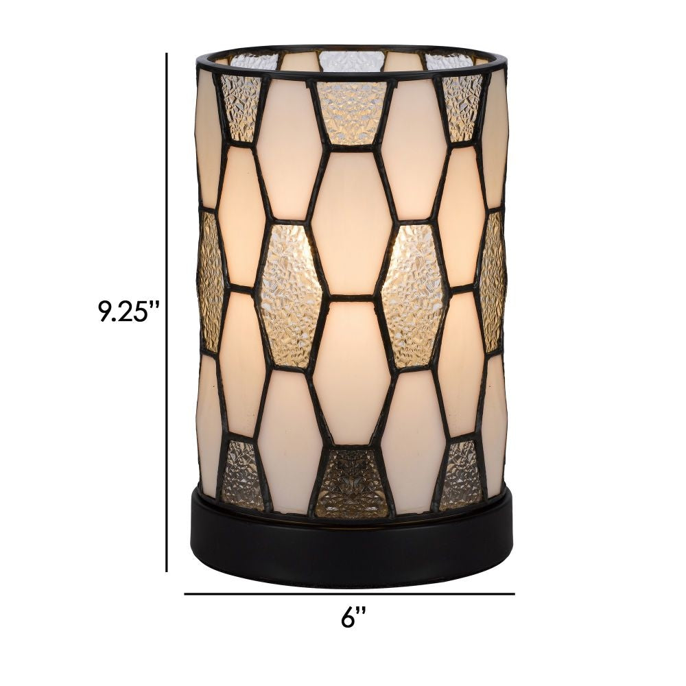 Eli 9 Inch Accent Lamp Hand Painted Cylinder Tiffany Style Shade Bronze By Casagear Home BM295950