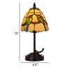 Eli 13 Inch Accent Lamp Painted Avian Pair Tiffany Style Shade Multicolor By Casagear Home BM295952