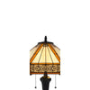 Eli 60 Inch Floor Lamp Hexagonal Tiffany Style Shade Dual Light Bronze By Casagear Home BM295959