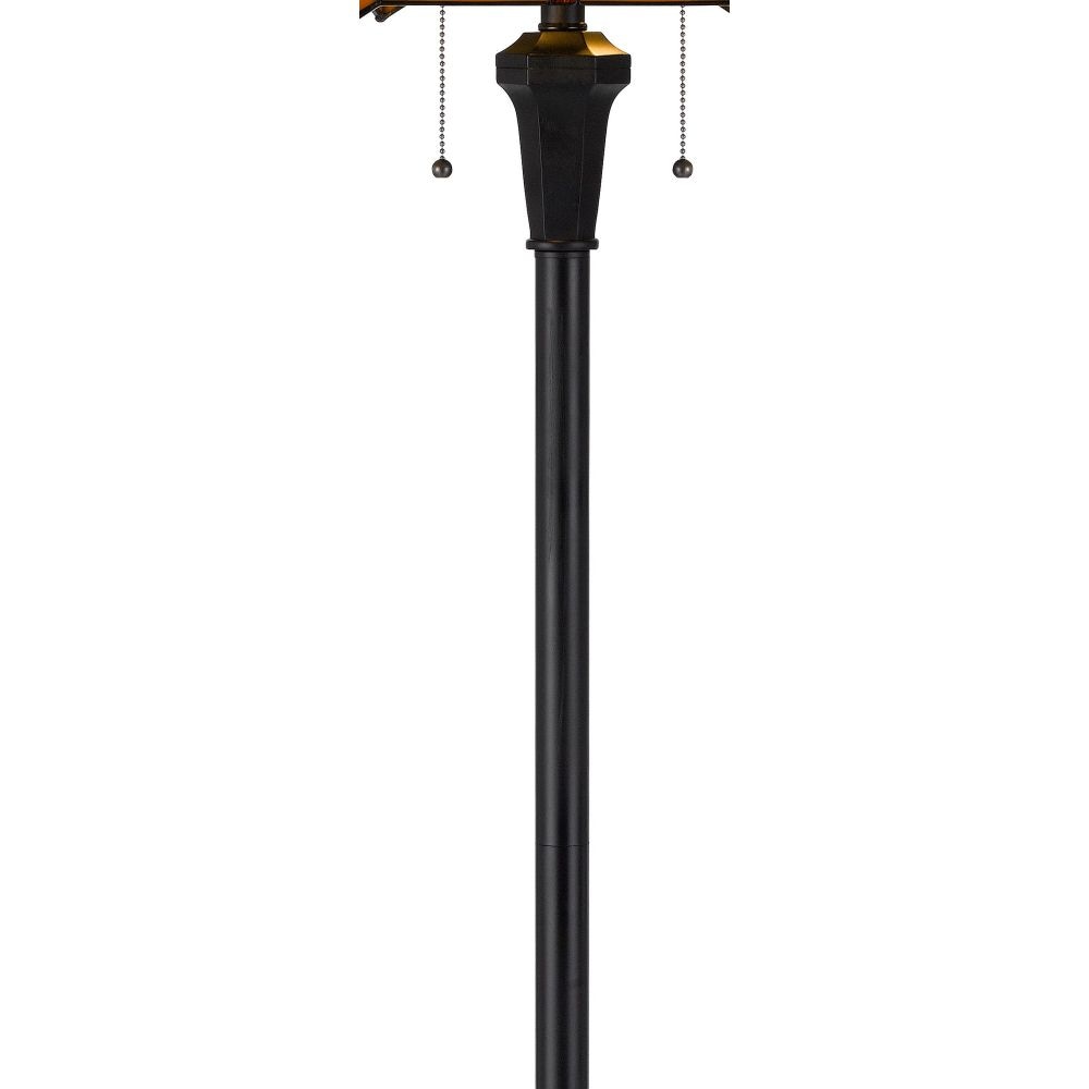 Eli 60 Inch Floor Lamp Hexagonal Tiffany Style Shade Dual Light Bronze By Casagear Home BM295959