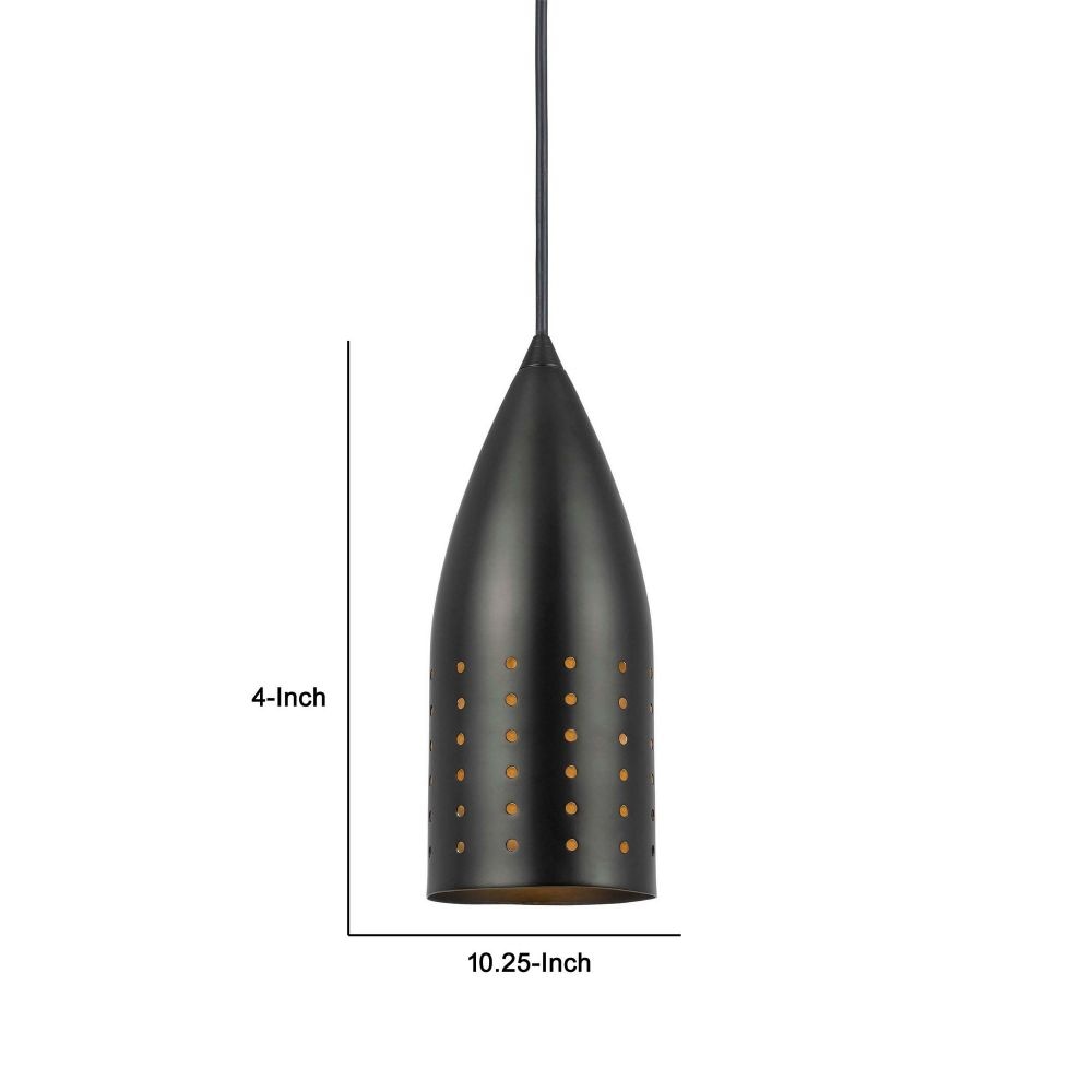 4 Inch Modern Pendant Light Round Metal Shade Oil Rubbed Black Bronze By Casagear Home BM295968