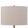 26 Inch Table Lamp Set of 2 Curved Beige Fabric Shade Distressed Gray By Casagear Home BM295984