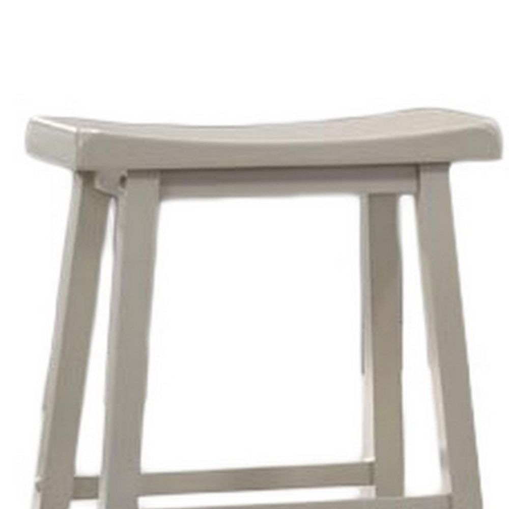 24 Inch Ergonomic Counter Height Stool Set of 2 Curved Saddle Seat Gray By Casagear Home BM295993