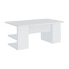 71 Inch Modern Rectangular Writing Desk 4 Open Shelves Crisp White Finish By Casagear Home BM296078