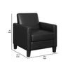 34 Inch Modern Accent Chair Angled Back Modern Style Black Faux Leather By Casagear Home BM296085