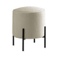 18 Inch Modern Foam Ottoman, Beige Faux Sheep Skin, Matte Black Metal Legs By Casagear Home