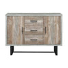 47 Inch 3 Drawer Sideboard Console Cabinet Sled Legs Gray Faux Concrete By Casagear Home BM296126