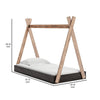 Pipa Modern Twin Size Bed Crossed Wood A Frame Tent Stand Jet Black Base By Casagear Home BM296570