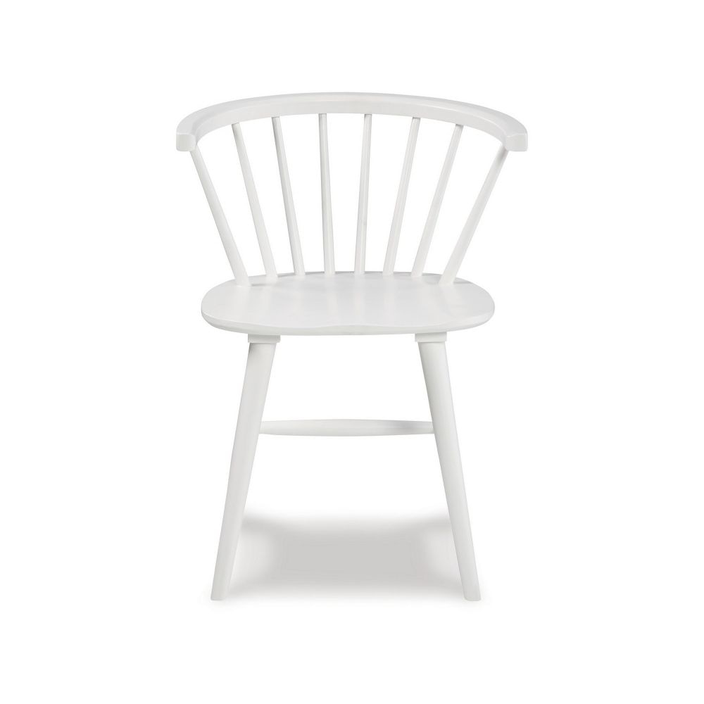 22 Inch Set of 2 Dining Chairs Spindle Backrest Matte White Wood Design By Casagear Home BM296573