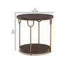 24 Inch Modern Round Side End Table Espresso Brown Wood Gold Metal Legs By Casagear Home BM296591