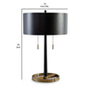 Kien 24 Inch Modern Table Lamp Black Metal Drum Shade Gold Toned Base By Casagear Home BM296596