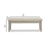 49 Inch Storage Bench Tapered Block Legs Beige Textured Fabric Seat By Casagear Home BM296608