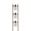 65 Inch Silver Floor Lamp 3 Horizontal Swivel Lights Frosted Glass Shade By Casagear Home BM296666