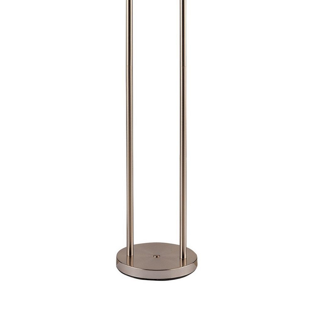 65 Inch Silver Floor Lamp 3 Horizontal Swivel Lights Frosted Glass Shade By Casagear Home BM296666