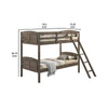 Twin Over Twin Bunk Beds Curved Headboards Ladder Straight Legs Brown By Casagear Home BM296680