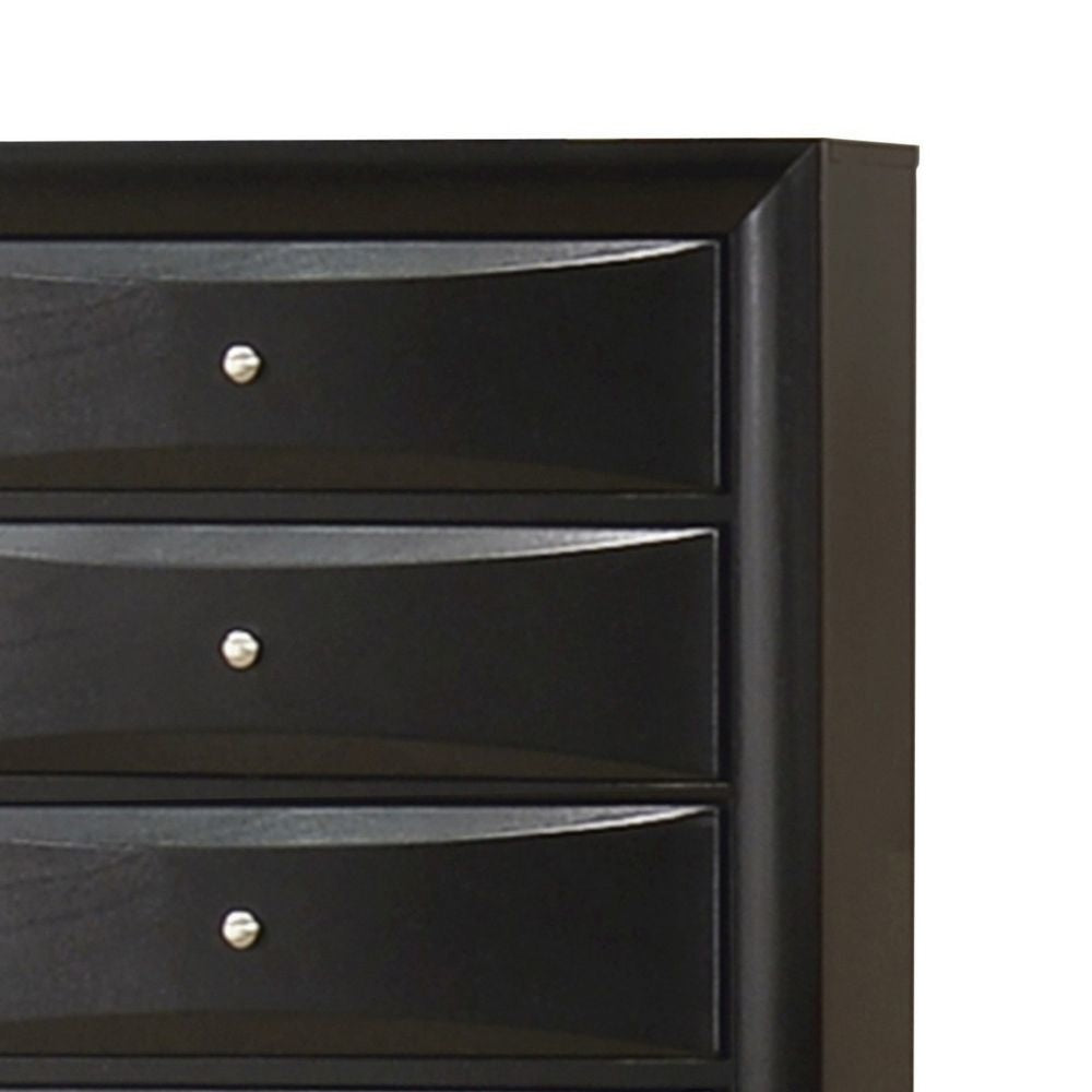 Ica 49 Inch Tall Dresser Chest 5 Chambered Drawers Felt Lined Black By Casagear Home BM296757