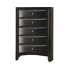 Ica 49 Inch Tall Dresser Chest, 5 Chambered Drawers, Felt Lined, Black By Casagear Home