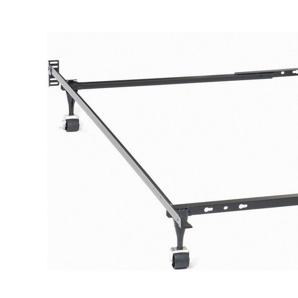 Akz Multisize Bed Frame for Q K CK Six Metal Legs Rolling Caster Wheels By Casagear Home BM296773