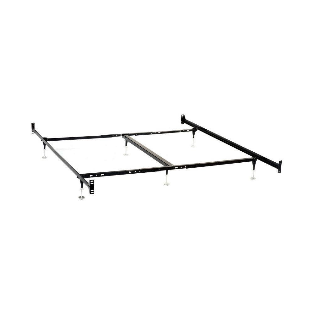 Bed Frame, Queen or King, 6 Metal Legs with Adjustable Glides, Matte Black By Casagear Home