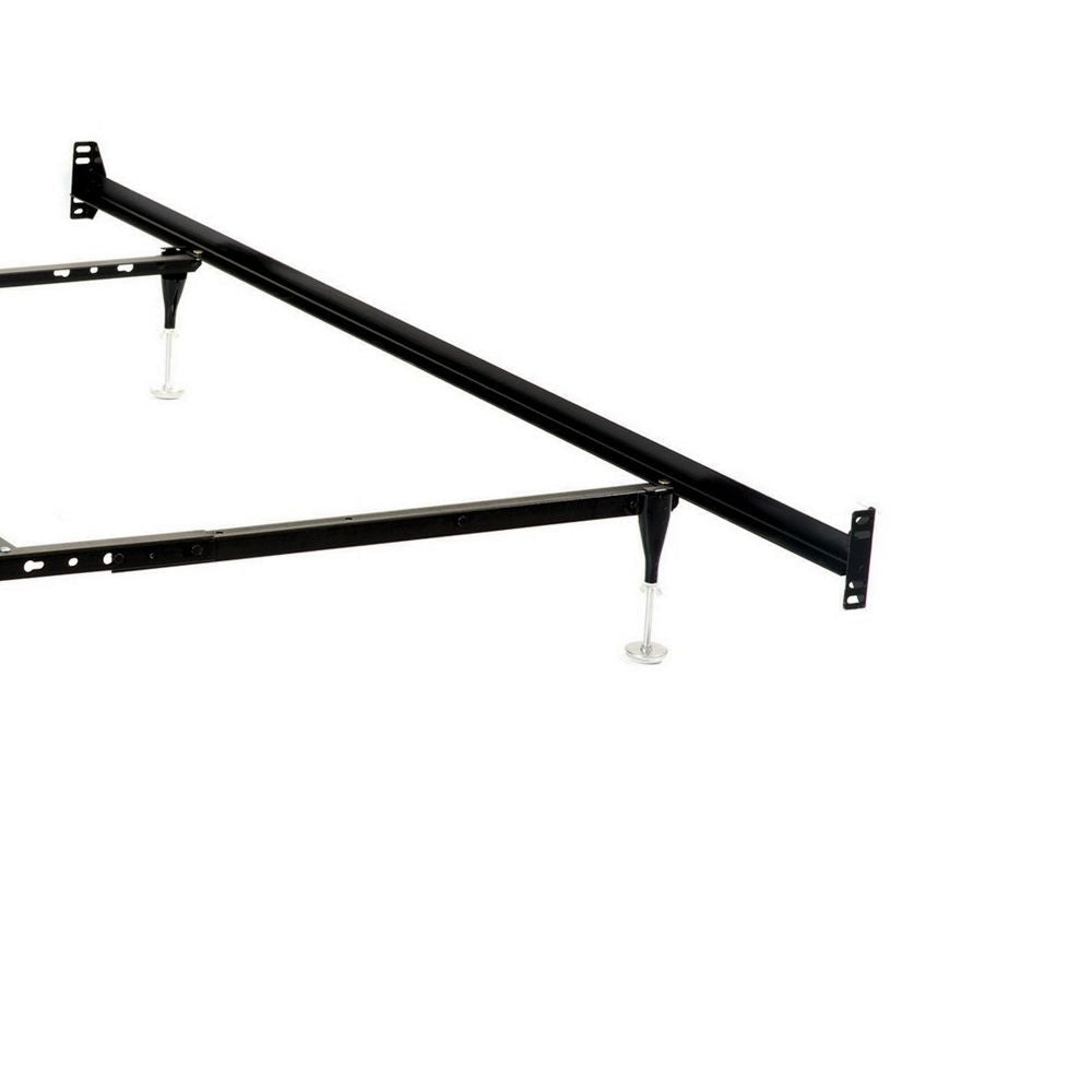 Bed Frame Queen or King 6 Metal Legs with Adjustable Glides Matte Black By Casagear Home BM296775