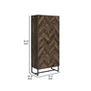 Akk 71 Inch 2 Door Tall Wardrobe Cabinet Sled Legs Chevron Wood Brown By Casagear Home BM296783