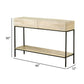 46 Inch 2 Drawer Console Table with Open Shelf Sleek Straight Legs Black By Casagear Home BM296793