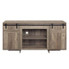 Rick 60 Inch TV Media Entertainment Console 2 Farmhouse Barn Doors Gray By Casagear Home BM296809